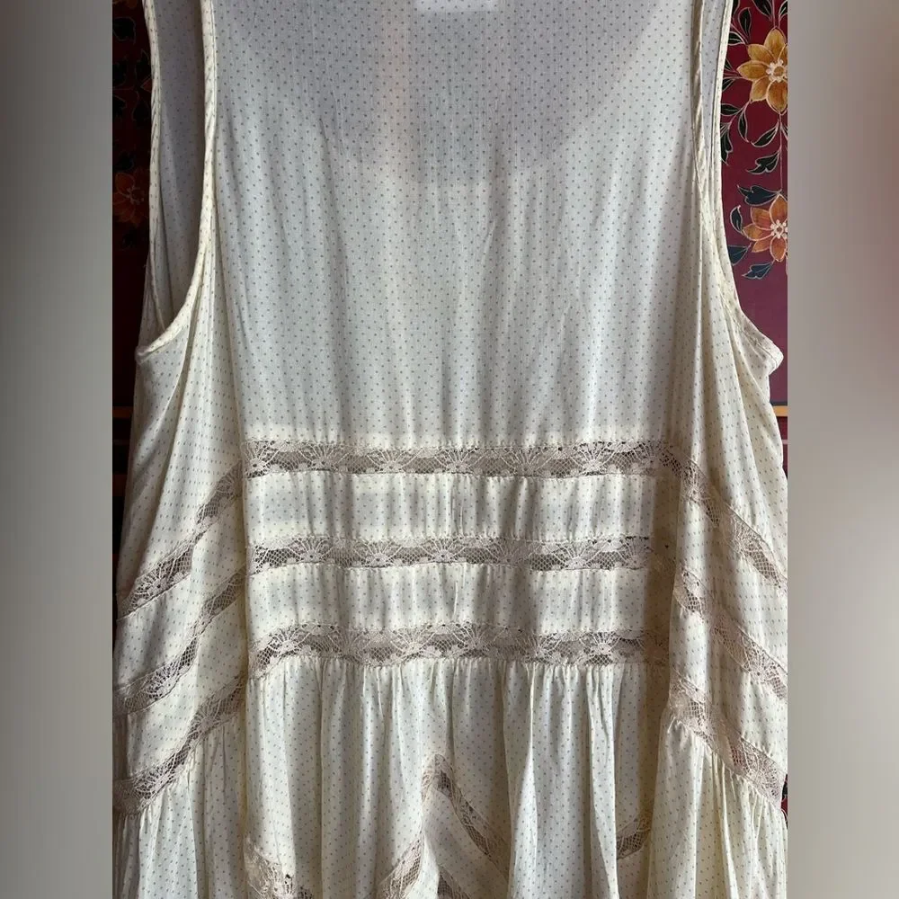Intimately Free People Voile and lace trapeze slip, dress, nighty.  Size…‎